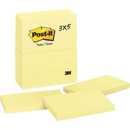 POST-IT Note, Post-It, 3X5, 12Pk, Ca Pk MMM655YW